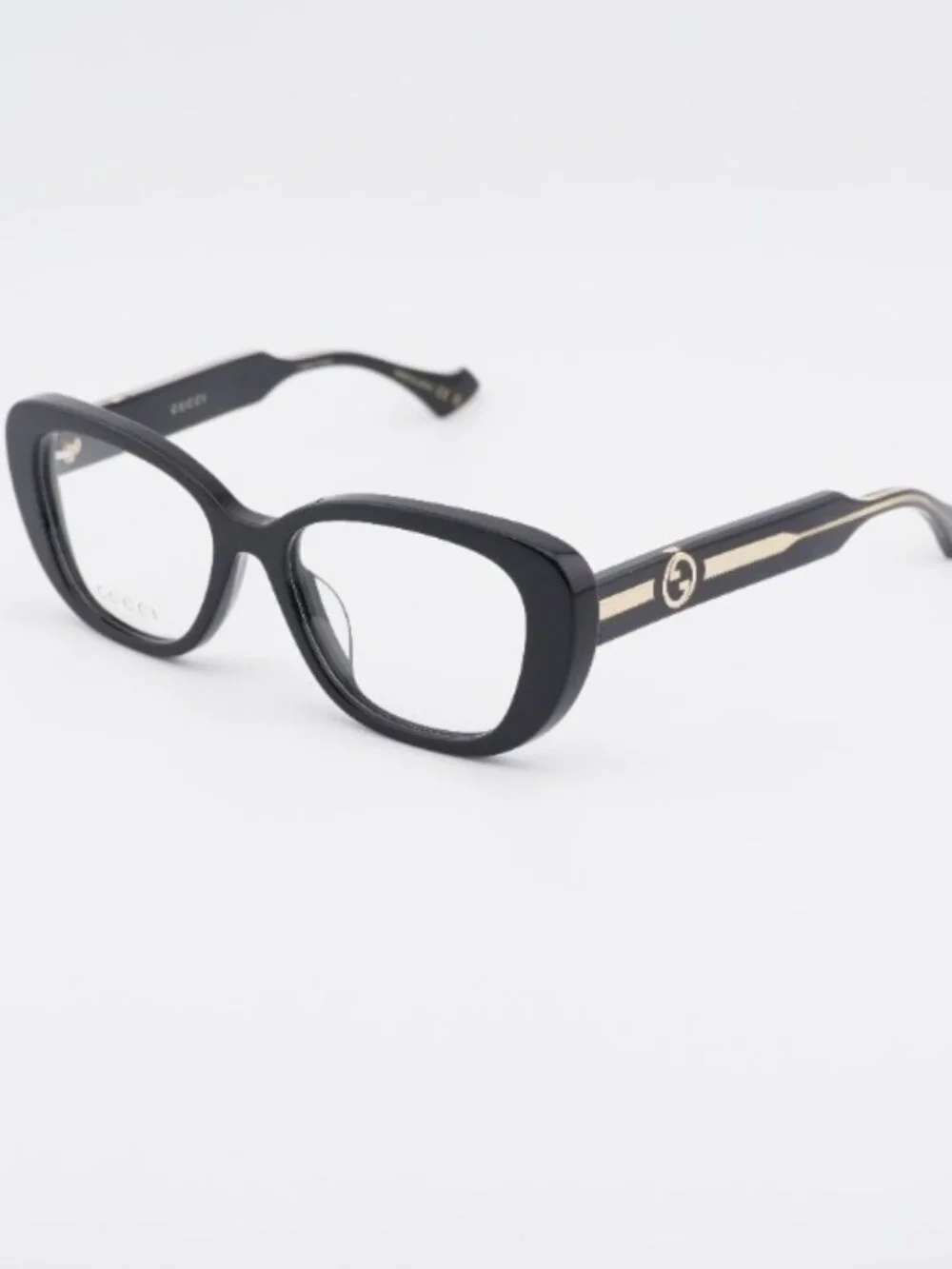 Gucci GG1559OK 001 Eyeglasses Shiny Black 54mm Cat Eye Frame
